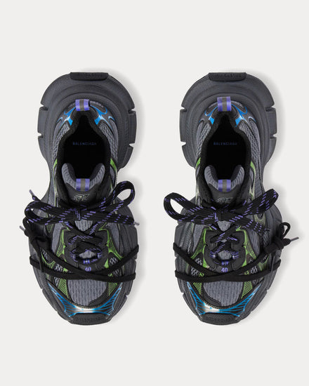 Balenciaga 3XL Mesh & Polyurethane Dark Grey / Blue / Black / Green Low Top Sneakers - 2