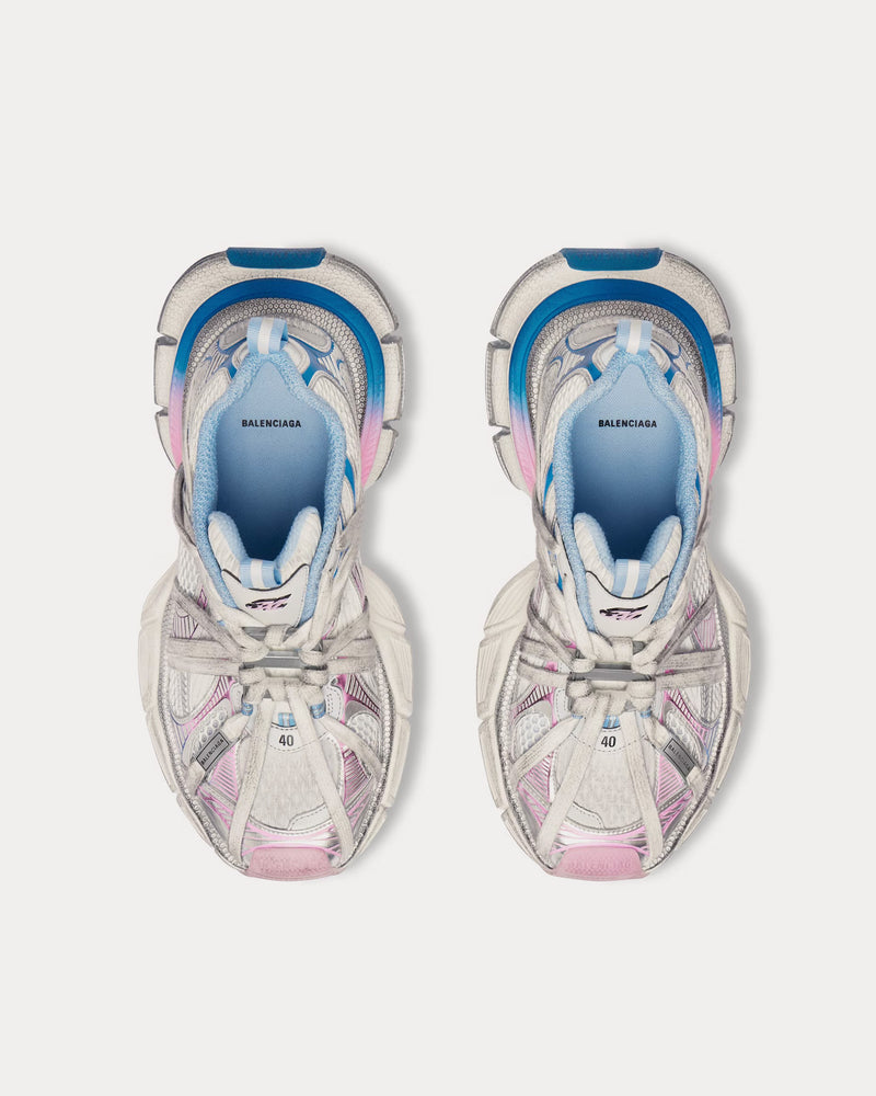 Balenciaga 3XL Extreme Laces B White / Grey / Blue / Pink Low Top Sneakers - 2