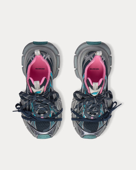 Balenciaga 3XL Mesh & Polyurethane Grey / Blue / Pink Low Top Sneakers - 2