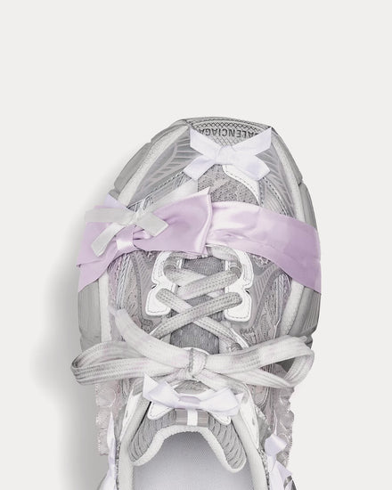 【BALENCIAGA】3XL ボウディテールミュール White/LightPink BALENCIAGA Women's 3xl Lace Mule in White/light Pink