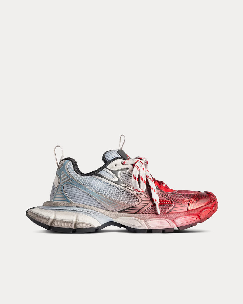 Balenciaga 3XL Toe Spray White / Blue / Grey / Red Low Top Sneakers - 1