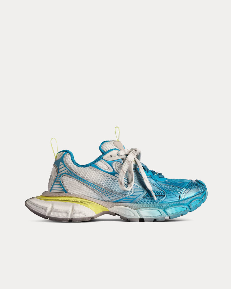 Balenciaga 3XL Toe Spray White / Blue / Yellow Low Top Sneakers - 1