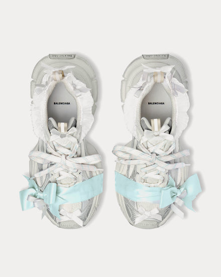 Balenciaga 3XL Lace Taupe / White / Light Blue Low Top Sneakers - 2