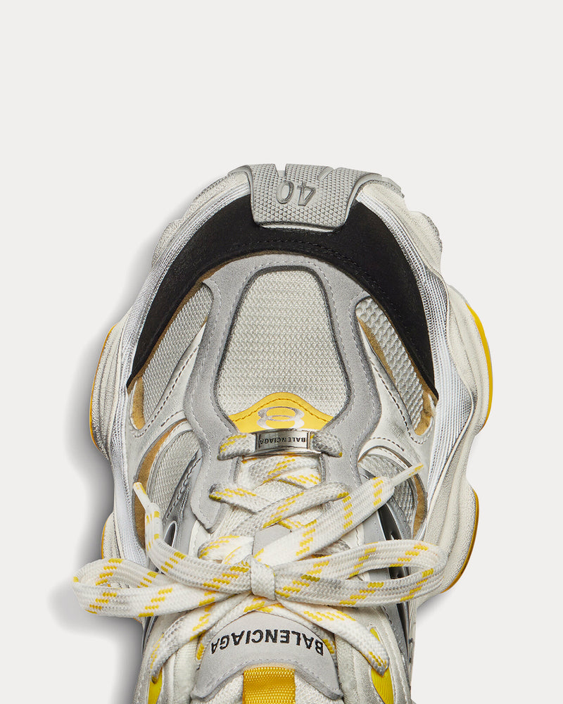 Balenciaga Cargo Microfiber & Mesh Grey / Black / Yellow Low Top Sneakers - 6