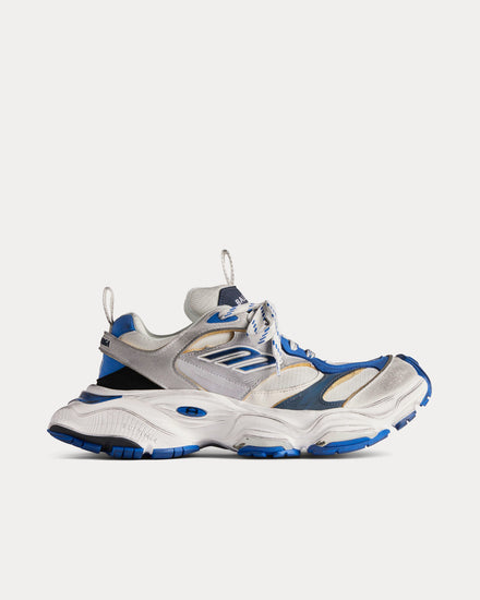 Balenciaga Cargo Microfiber & Mesh Grey / White / Blue Low Top Sneakers - 1