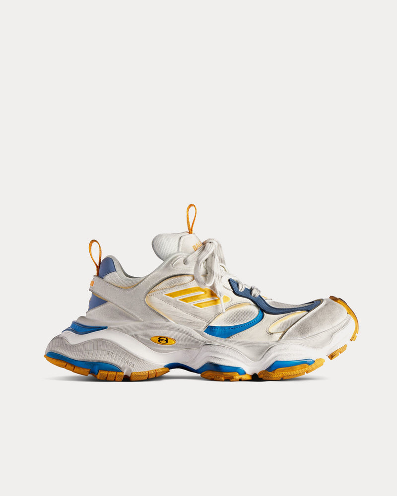 Balenciaga Cargo Microfiber & Mesh White / Grey / Orange / Blue Low Top Sneakers - 1