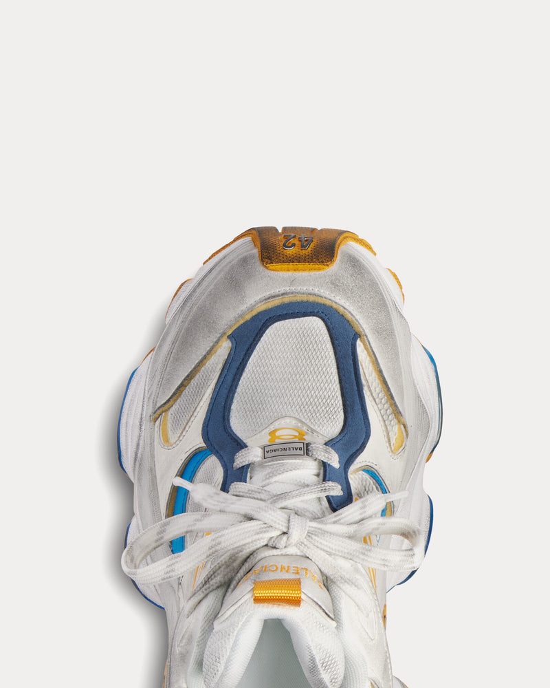 Balenciaga Cargo Microfiber & Mesh White / Grey / Orange / Blue Low Top Sneakers - 4