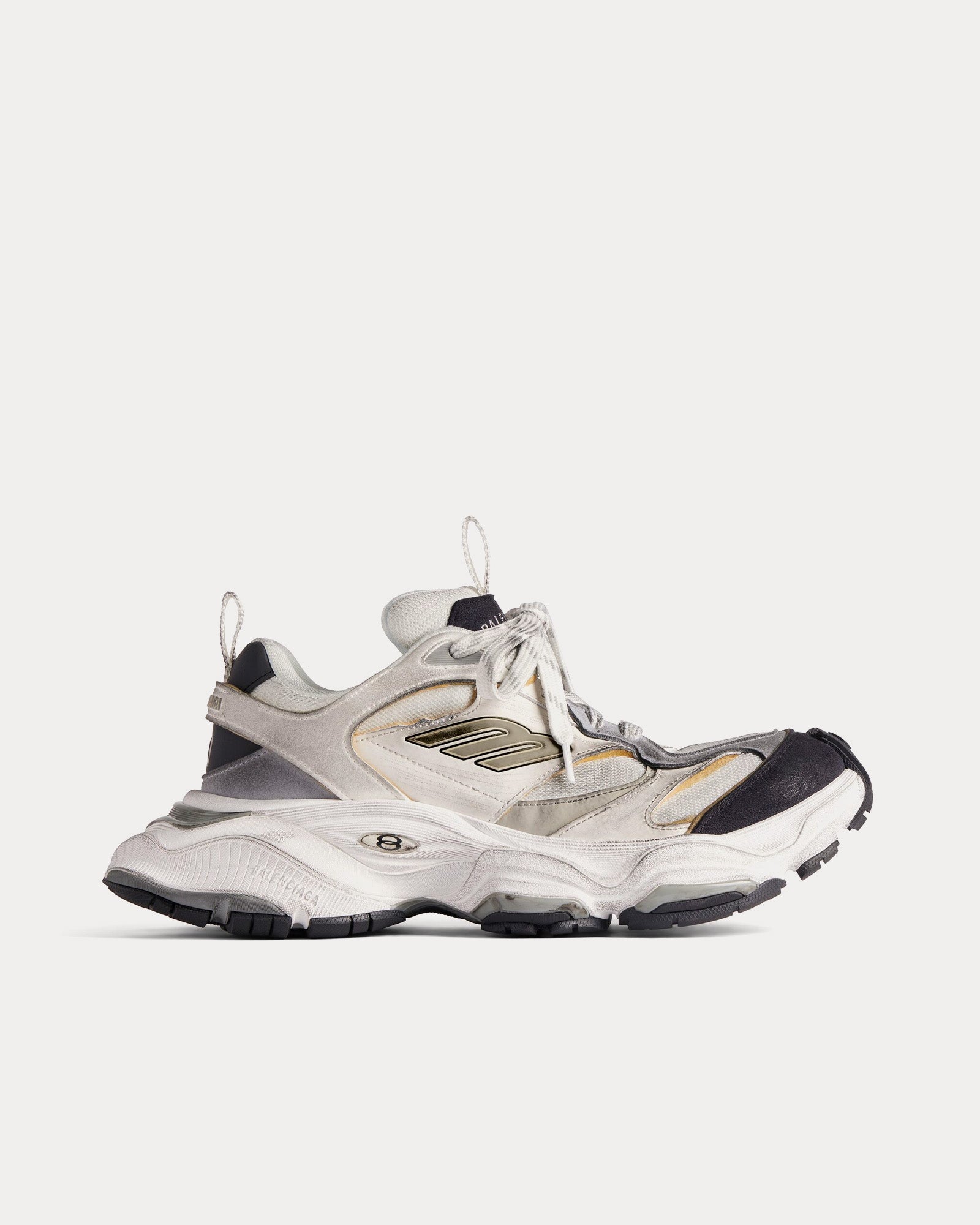 Balenciaga Cargo Microfiber Mesh White Grey Low Top Sneakers