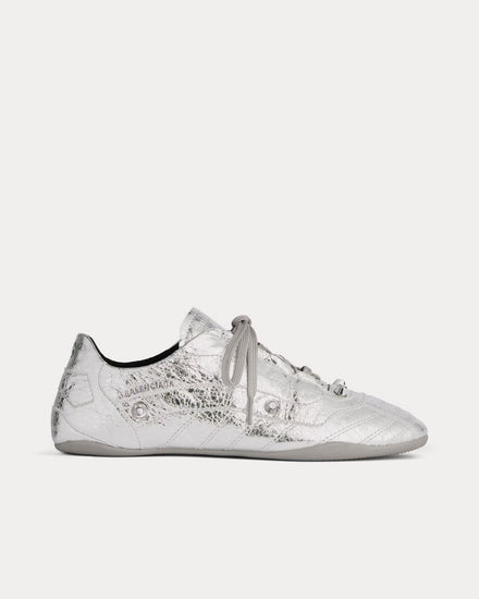 Balenciaga City Sneaker Sheepskin Silver Metalized Low Top Sneakers - 1