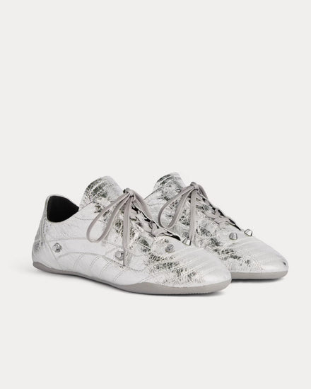Balenciaga City Sneaker Sheepskin Silver Metalized Low Top Sneakers - 3
