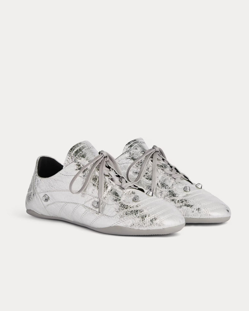 Balenciaga City Sneaker Sheepskin Silver Metalized Low Top Sneakers - 3