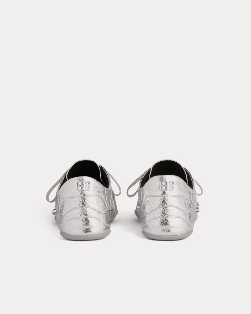 Balenciaga City Sneaker Sheepskin Silver Metalized Low Top Sneakers - 4