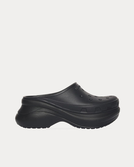 Balenciaga x Crocs Rubber Mule Black Slip Ons - 1