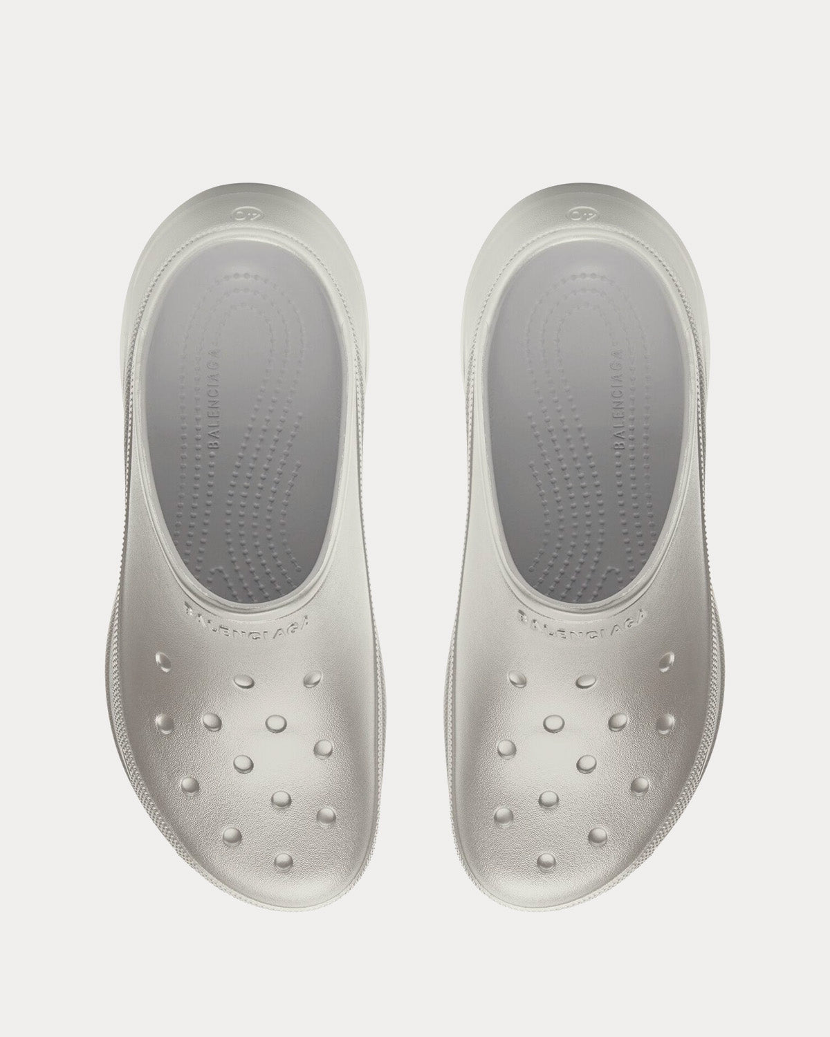 Balenciaga x Crocs - Rubber Mule Silver Slip Ons