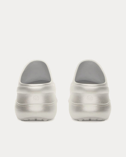 Balenciaga x Crocs Rubber Mule Silver Slip Ons - 4