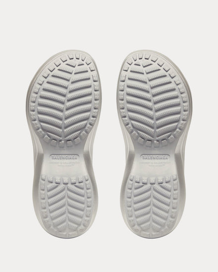 Balenciaga x Crocs Rubber Mule Silver Slip Ons - 5