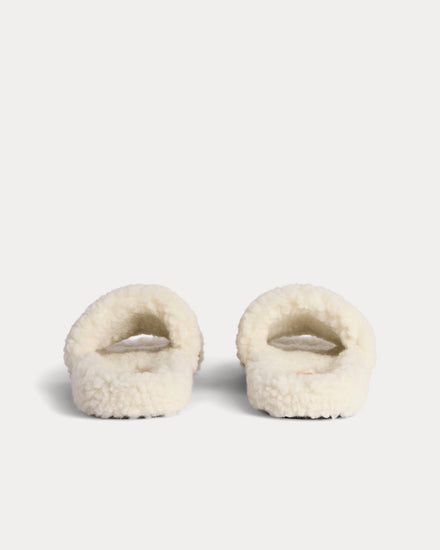 Balenciaga Furry Off White / Brown Slide Sandals - 4