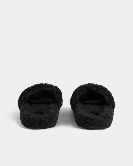 Balenciaga Furry Black Slide Sandals - 4