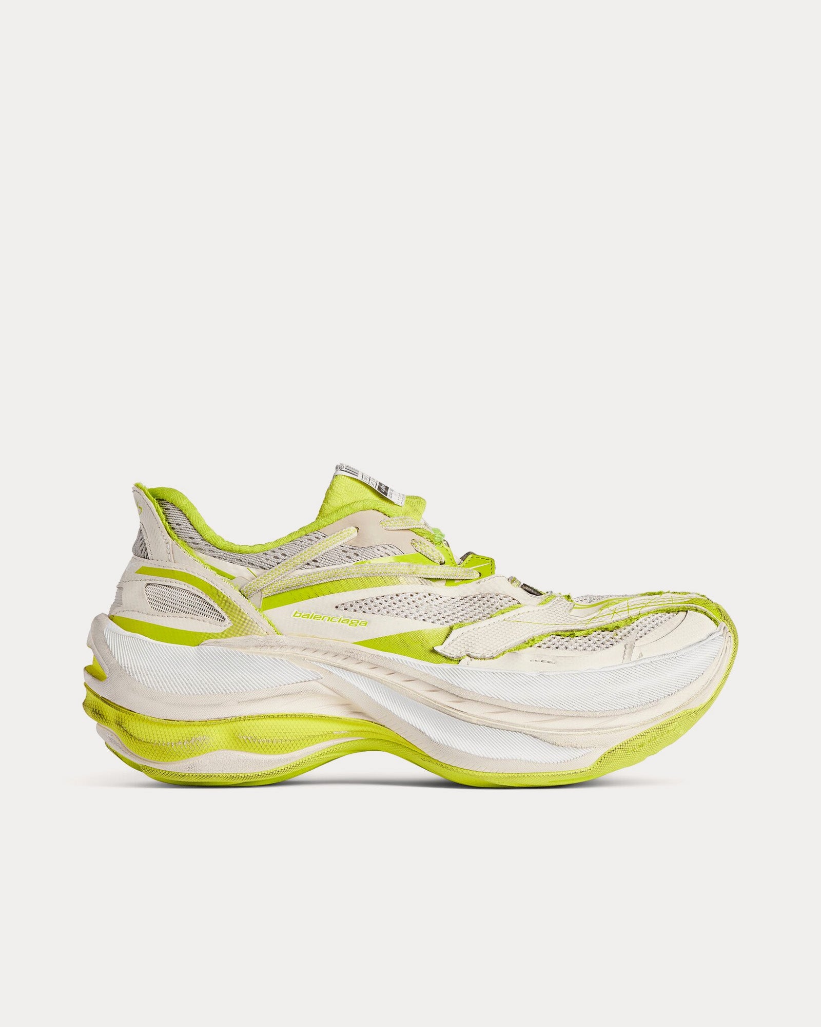BALENCIAGA パステルイエロー Balenciaga Men's Jet Eggshell / Lime Low Top Sneakers