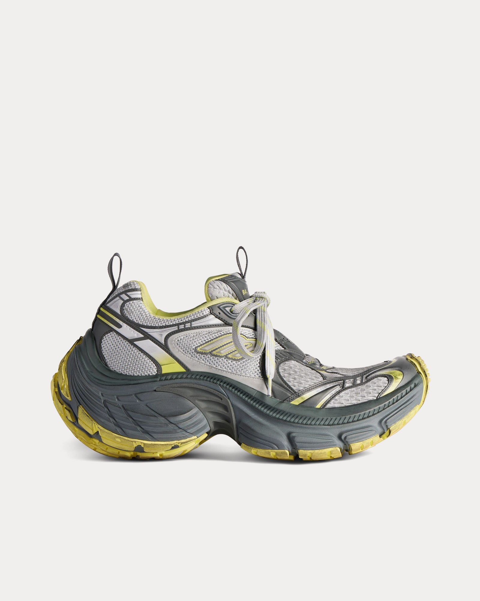 Balenciaga - 10XL Mesh, TPU & Rubber Grey / Yellow Low Top Sneakers