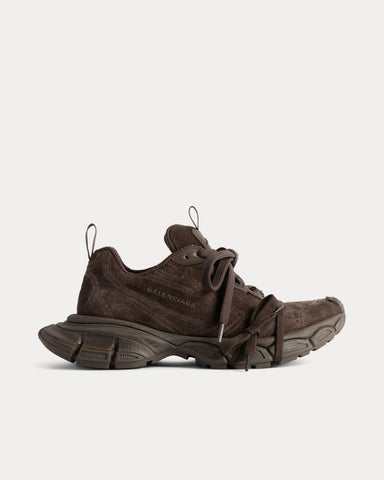 Balenciaga 3XL Stitched Suede Espresso Low Top Sneakers