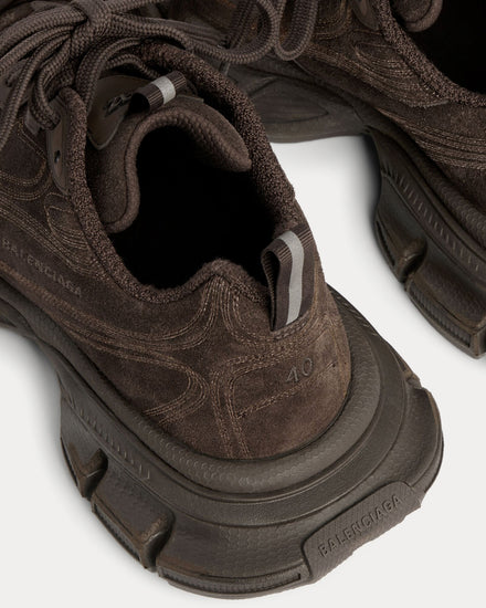 Balenciaga 3XL Stitched Suede Espresso Low Top Sneakers - 4