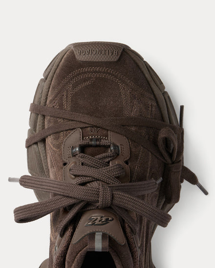 Balenciaga 3XL Stitched Suede Espresso Low Top Sneakers - 5