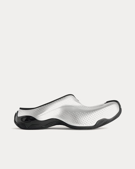Balenciaga Men's Basketball Mule Silver / Black Slip On Sneakers