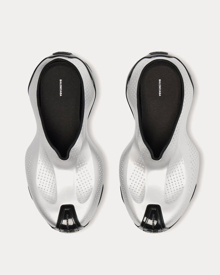 Balenciaga Basketball Mule Silver / Black Slip On Sneakers - 2