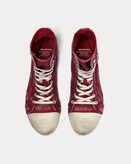 Balenciaga Men's Paris Ultra Flat Recycled Canvas Red High Top