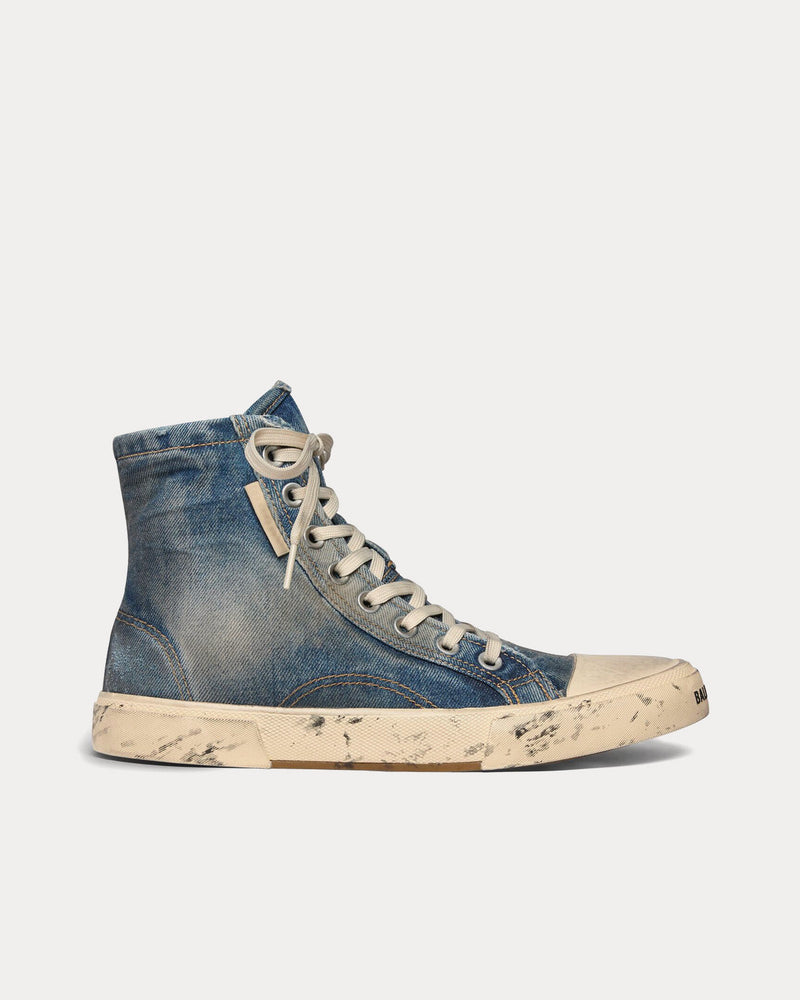 特大セール【BALENCIAGA】Destroyed Paris High Top Sneakers Balenciaga Paris High Top Destroyed Black White Men's