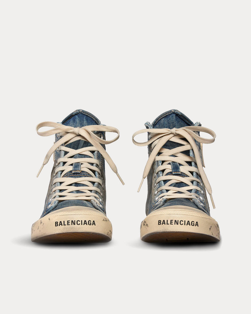 特大セール【BALENCIAGA】Destroyed Paris High Top Sneakers Balenciaga Paris High Top Destroyed Black White Men's