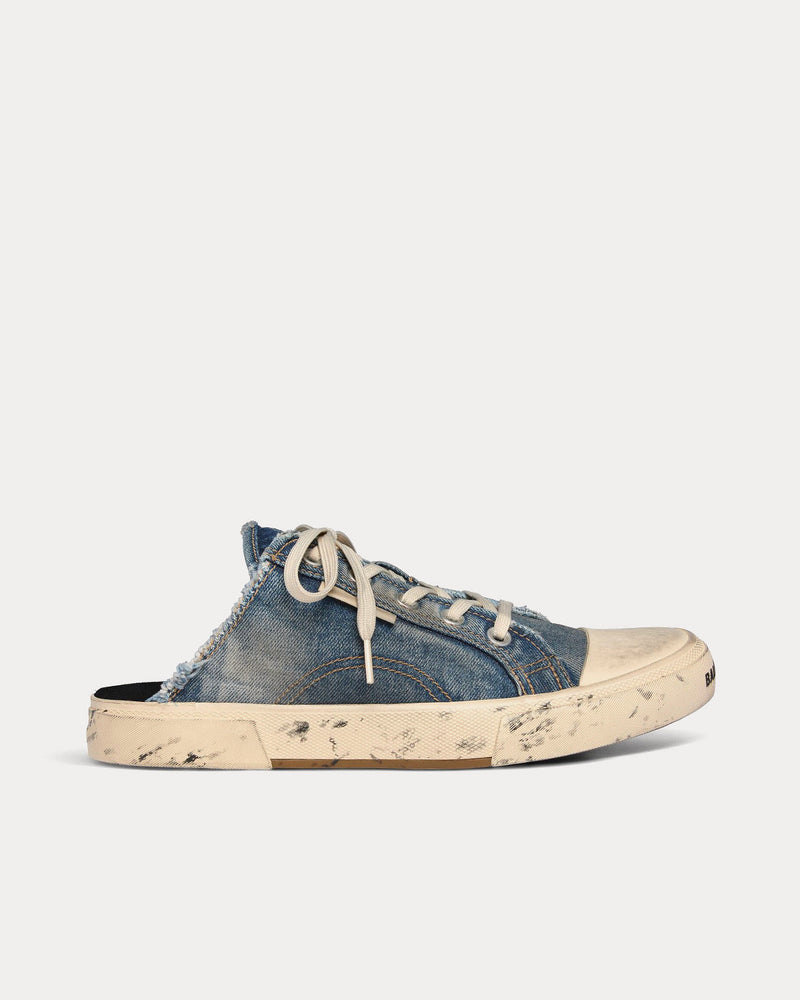 25SS new/BALENCIAGA パリのデニムスリッパ Slippers Blue Balenciaga Men's Paris Mule Destroyed Denim & Rubber Blue