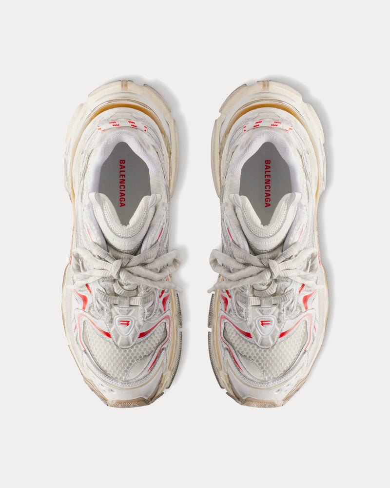 Balenciaga Runner 2.0 Mesh & Polyurethane White / Beige / Red Low Top Sneakers - 2