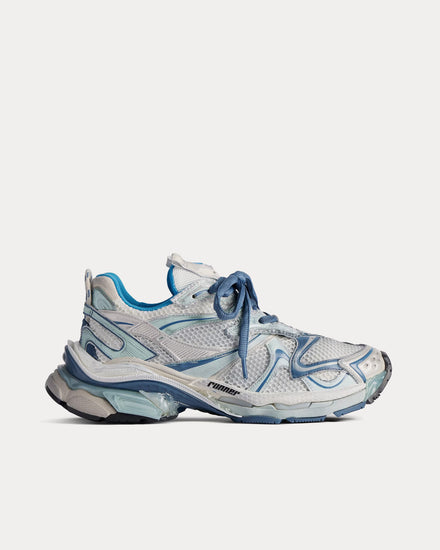 Balenciaga Runner 2.0 Mesh & Polyurethane White / Blue / Beige Low Top Sneakers - 1