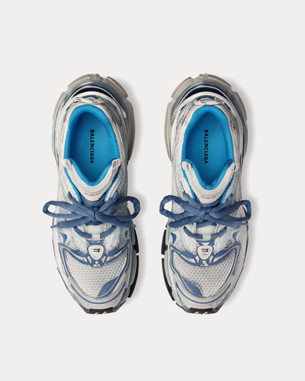Balenciaga Runner 2.0 Mesh & Polyurethane White / Blue / Beige Low Top Sneakers - 2