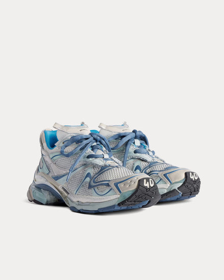 Balenciaga Runner 2.0 Mesh & Polyurethane White / Blue / Beige Low Top Sneakers - 3