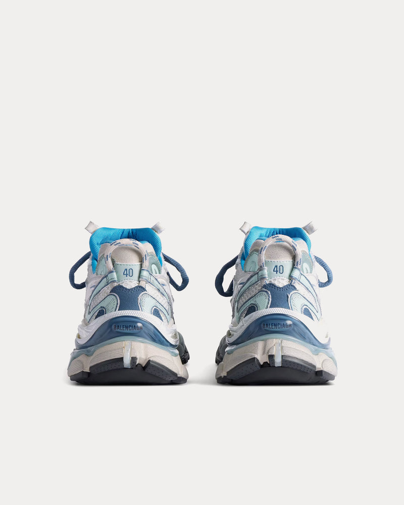 Balenciaga Runner 2.0 Mesh & Polyurethane White / Blue / Beige Low Top Sneakers - 4