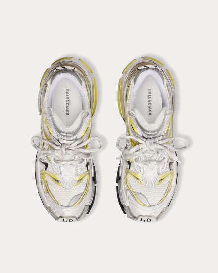 Balenciaga Runner 2.0 Mesh & Polyurethane White / Yellow / Black Low Top Sneakers - 2