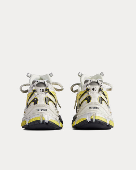 Balenciaga Runner 2.0 Mesh & Polyurethane White / Yellow / Black Low Top Sneakers - 4