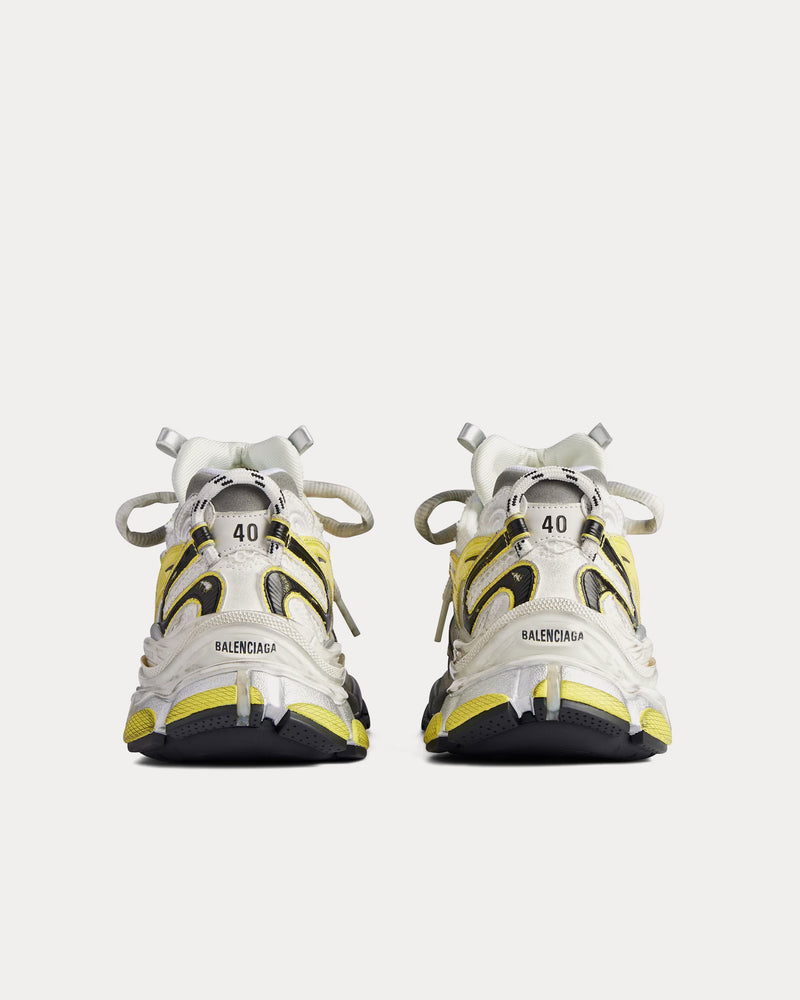 Balenciaga Runner 2.0 Mesh & Polyurethane White / Yellow / Black Low Top Sneakers - 4