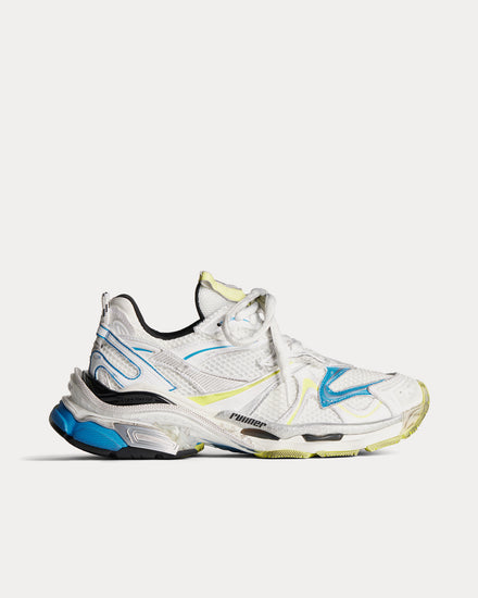 Balenciaga Runner 2.0 Mesh & Polyurethane White / Yellow / Blue Low Top Sneakers - 1