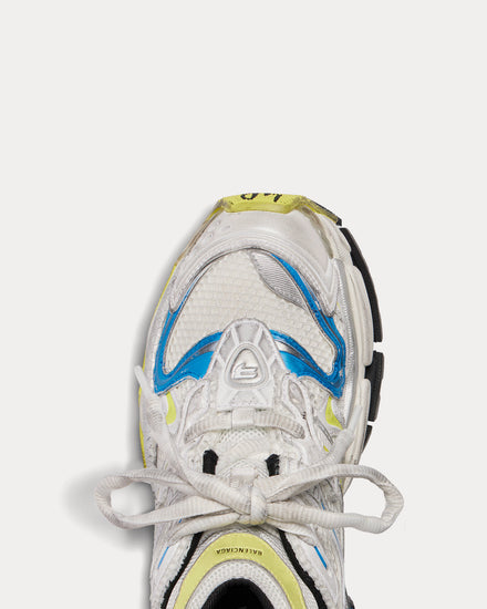 Balenciaga Runner 2.0 Mesh & Polyurethane White / Yellow / Blue Low Top Sneakers - 4