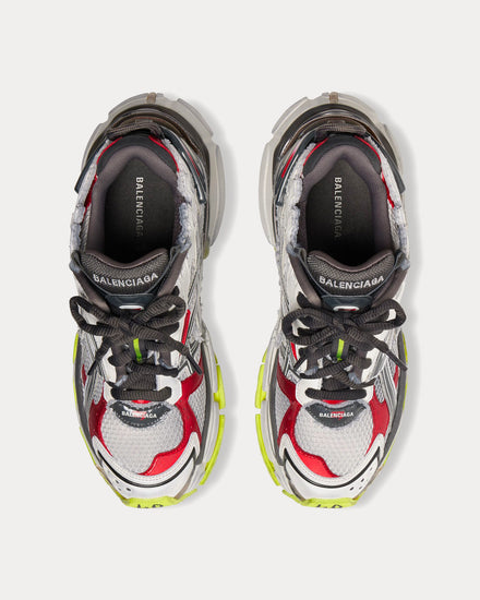Balenciaga Runner Mesh & Nylon Black / White / Red / Neon Yellow Low Top Sneakers - 2