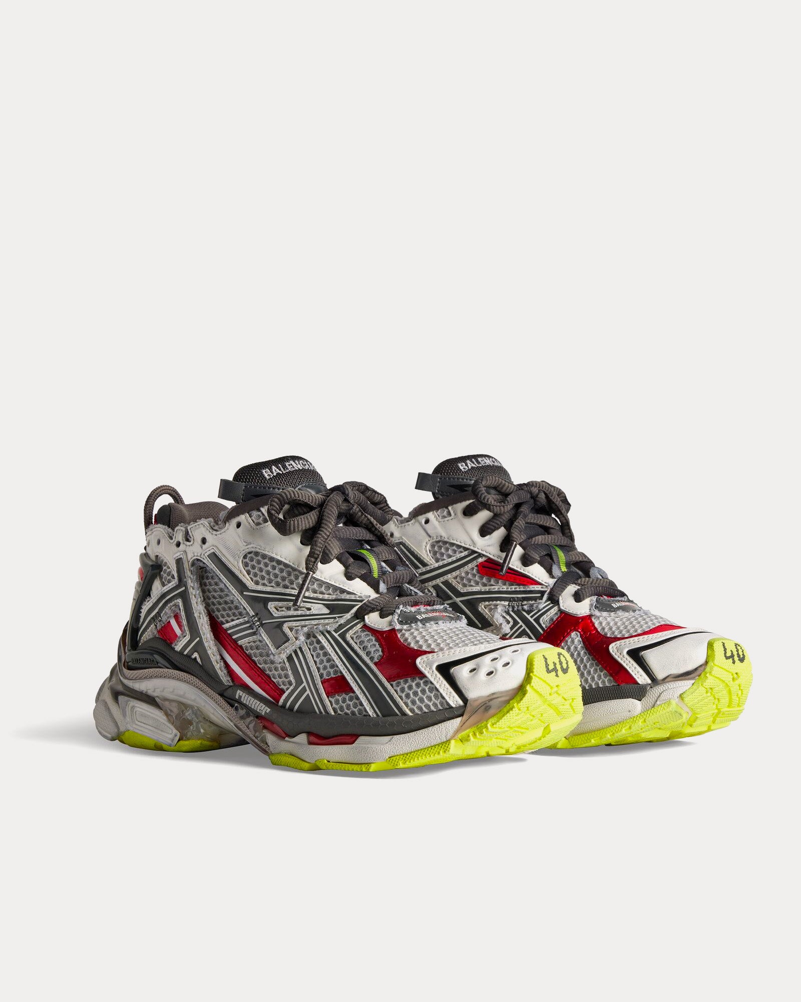 Balenciaga Runner Mesh Nylon Black White Red Neon Yellow Low Top Sneakers Sneak in Peace