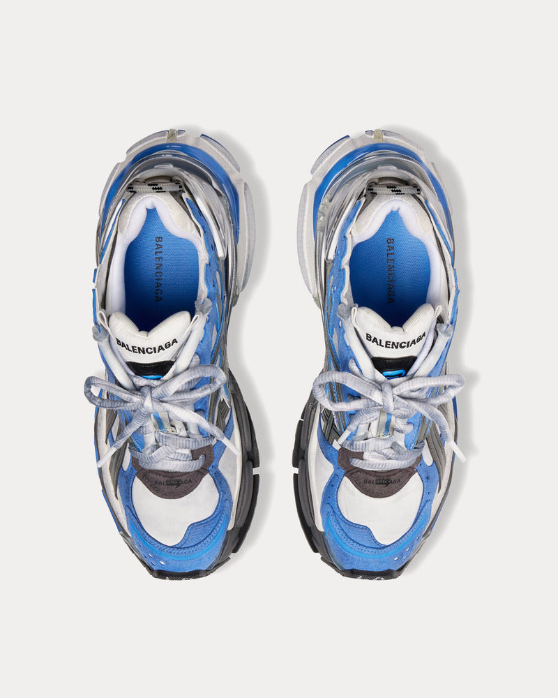 Balenciaga Runner Nylon & Suede-Like Blue / White / Grey Low Top Sneakers - 2