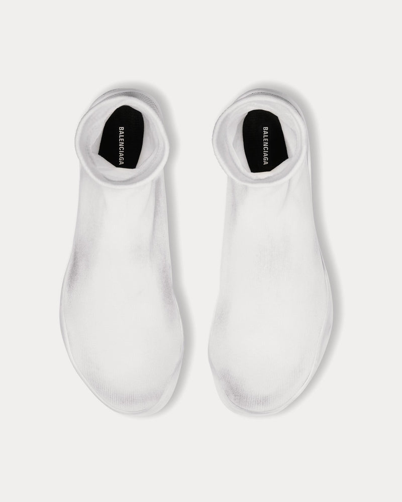 Balenciaga Sock Technical Knit White High Top Sneakers - 2
