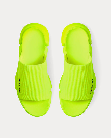 Balenciaga Speed 2.0 Recycled Knit Neon Yellow Slides - 2