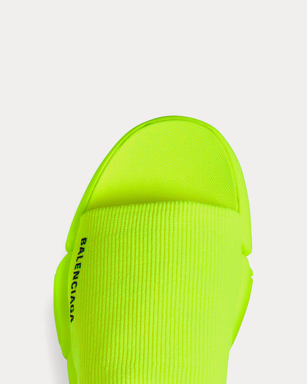 Balenciaga Speed 2.0 Recycled Knit Neon Yellow Slides - 6
