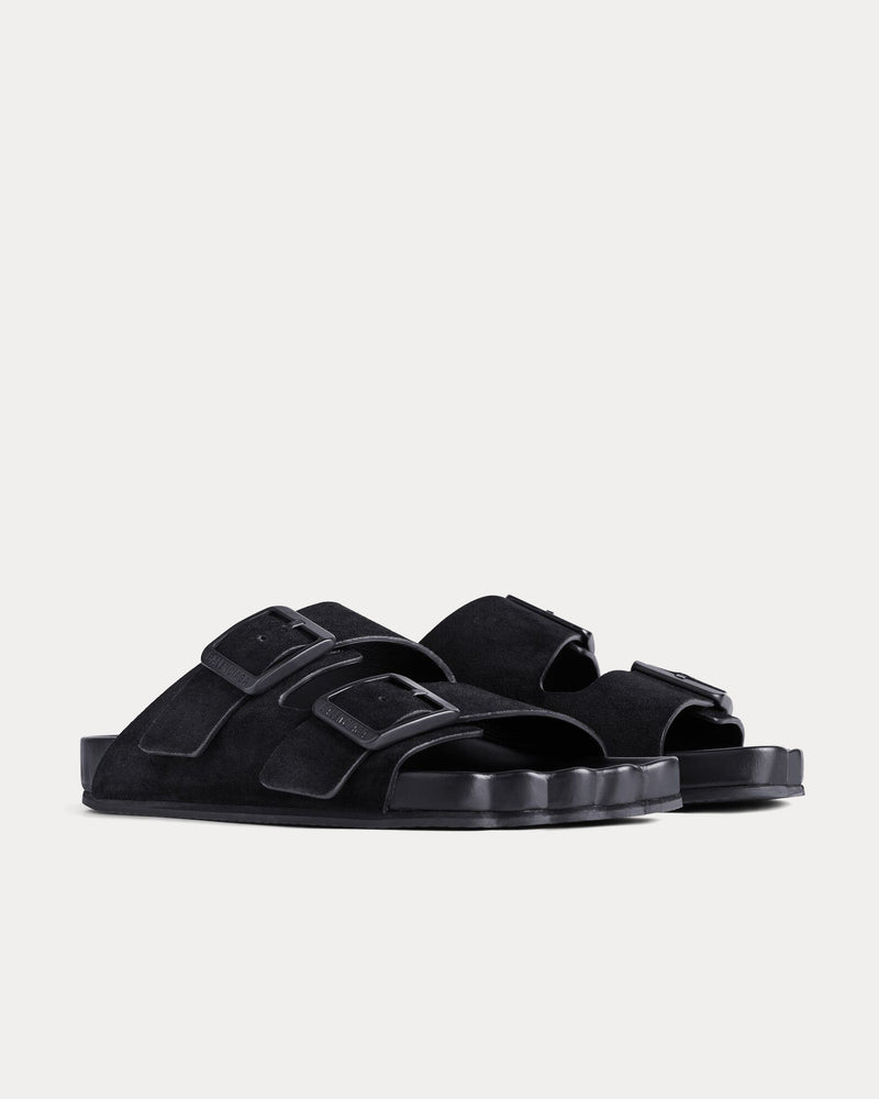 Balenciaga Men's Sunday Suede Calfskin Black Sandals